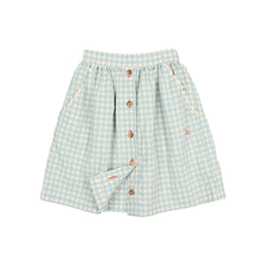 Búho Midi Rock "Gingham" | Aqua