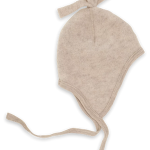 Engel Baby-Mütze, Schurwolle Fleece in Sand Melange