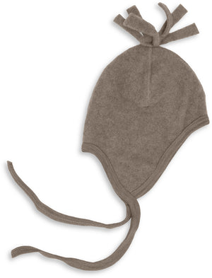 Engel Baby-Mütze, Schurwolle Fleece in Walnuss Melange
