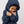 Engel Veste à capuche en polaire de laine | Bleu chiné