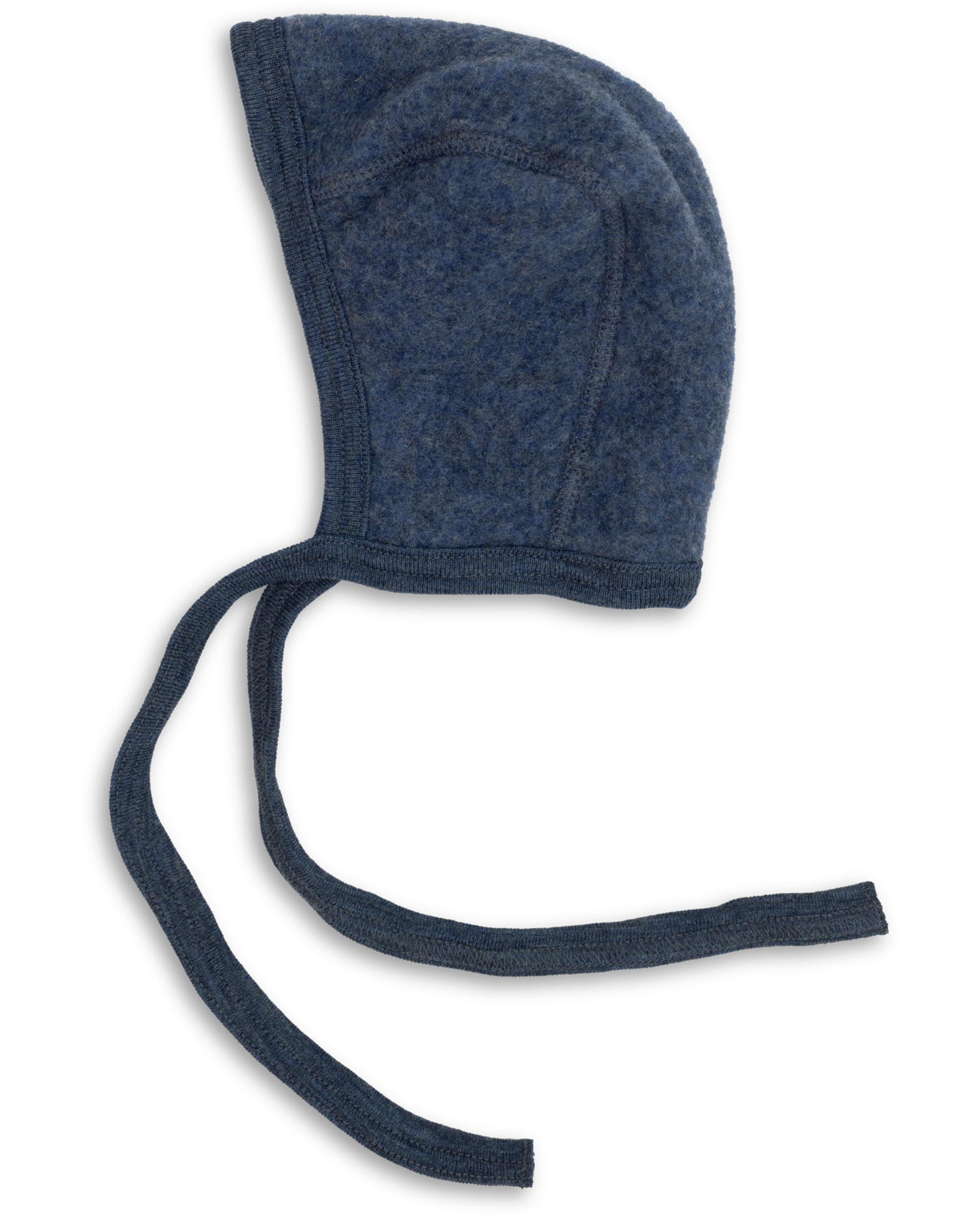 Engel Baby Wollfleece Mütze in Blau Melange – warme Bio-Mütze für Babys aus weichem Merinowollfleece