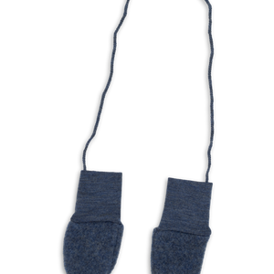 Engel Baby Wollfleece Fäustlinge | Blau Melange