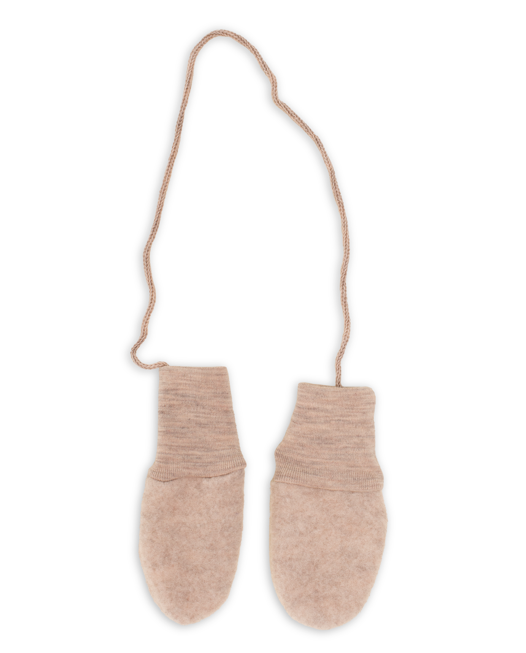 Engel Baby Wollfleece Fäustlinge | Sand Melange