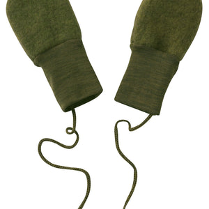 Engel Baby-Fäustlinge, Wollfleece in Schilf Melange