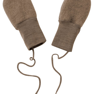 Engel Baby-Fäustlinge, Wollfleece in Walnuss Melange