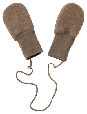 Engel Baby-Fäustlinge, Wollfleece in Walnuss Melange
