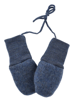 Engel Baby-Fäustlinge, Wollfleece in Blau Melange