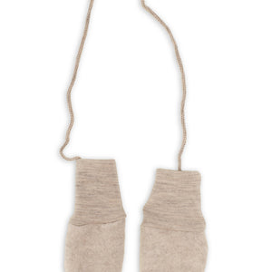 Engel Baby-Fäustlinge, Wollfleece in Sand Melange