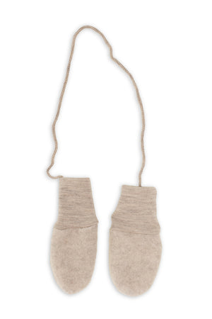Engel Baby-Fäustlinge, Wollfleece in Sand Melange