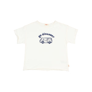 Búho Kinder T-Shirt Discover weiß mit Go Discover Print
