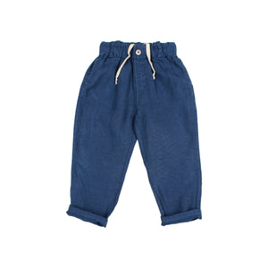 Búho Pantalon en Lin | Marine