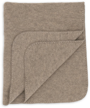 Engel Baby-Decke, mit Muschelkante, Wolle-Fleece in Walnuss