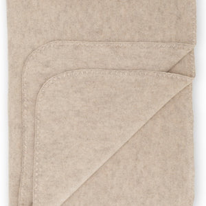 Engel Baby-Decke, mit Muschelkante, Wolle-Fleece in Sand Melange