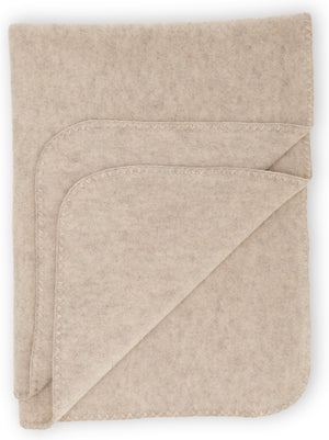 Engel Baby-Decke, mit Muschelkante, Wolle-Fleece in Sand Melange