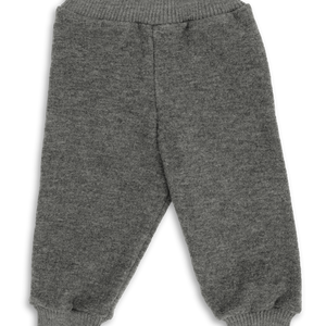 „Engel Natur Baby Wollfleece Hose in Lavagrau Melange – weiche Hose aus Merinowolle mit elastischem Bund, nachhaltig und GOTS-zertifiziert produziert“
