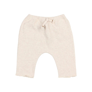 „Búho Jersey Hose in Ivory mit elastischem Bund, Baumwollkordel und Rückentasche – weiche Babyhose aus Strick“