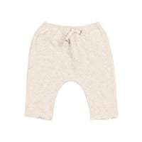 „Búho Jersey Hose in Ivory mit elastischem Bund, Baumwollkordel und Rückentasche – weiche Babyhose aus Strick“
