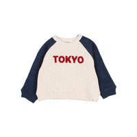 „Búho Sweatshirt Tokyo aus Waffelstrick mit Stickerei, Raglanärmeln und Knopfverschluss am Rücken – Baby- und Kinderpullover“