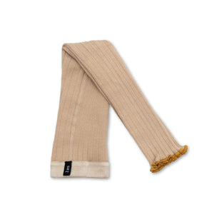 Collégien Séverine - Fußlose Rippstrumpfhose mit Wellenrand | Sable