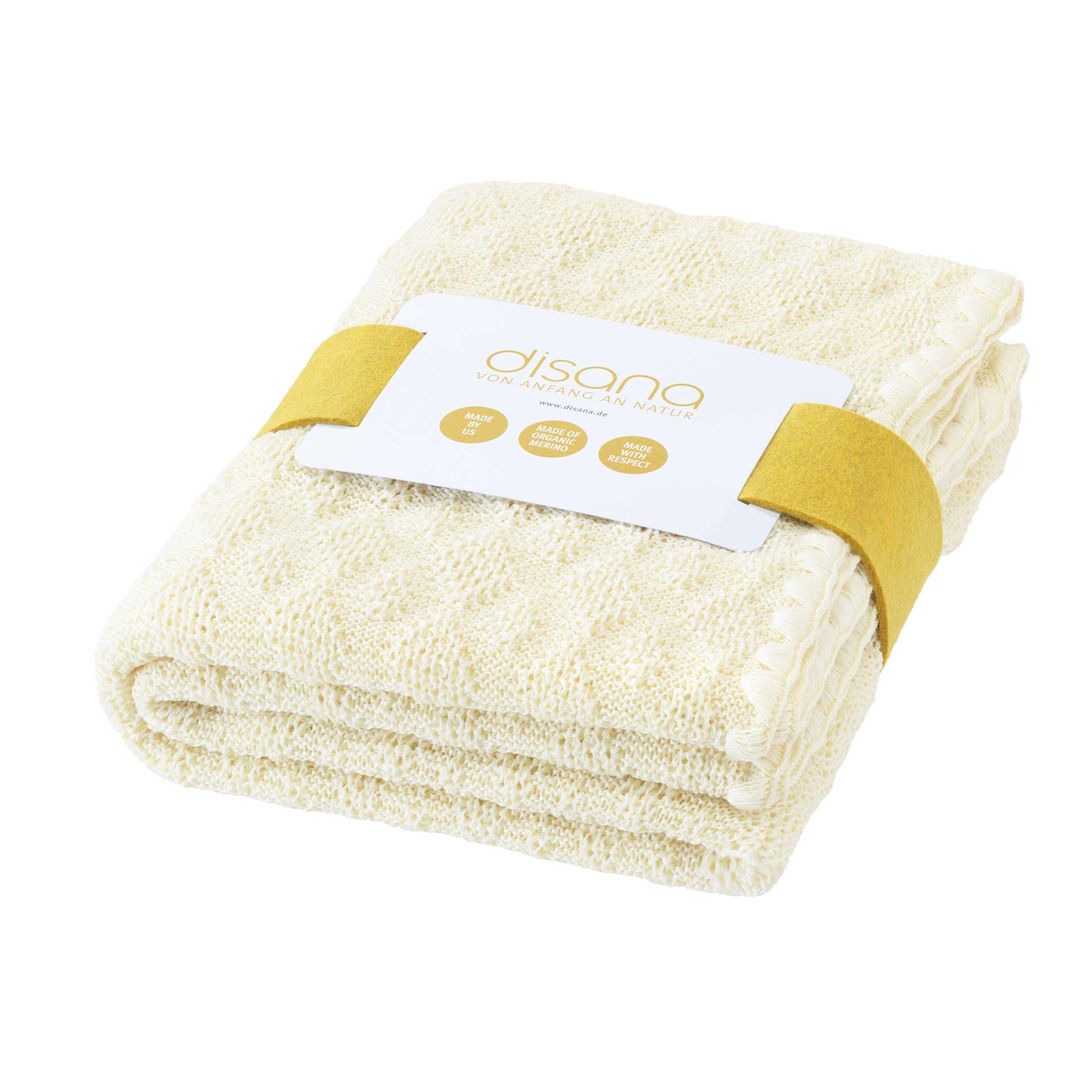 Disana Babydecke aus naturfarbener Merinowolle – weiche, biologische Babydecke in Beige für Neugeborene und Kleinkinder.