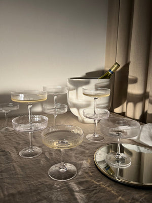 Ferm Living Coupes à Champagne Ripple – Set de 2 | Transparent