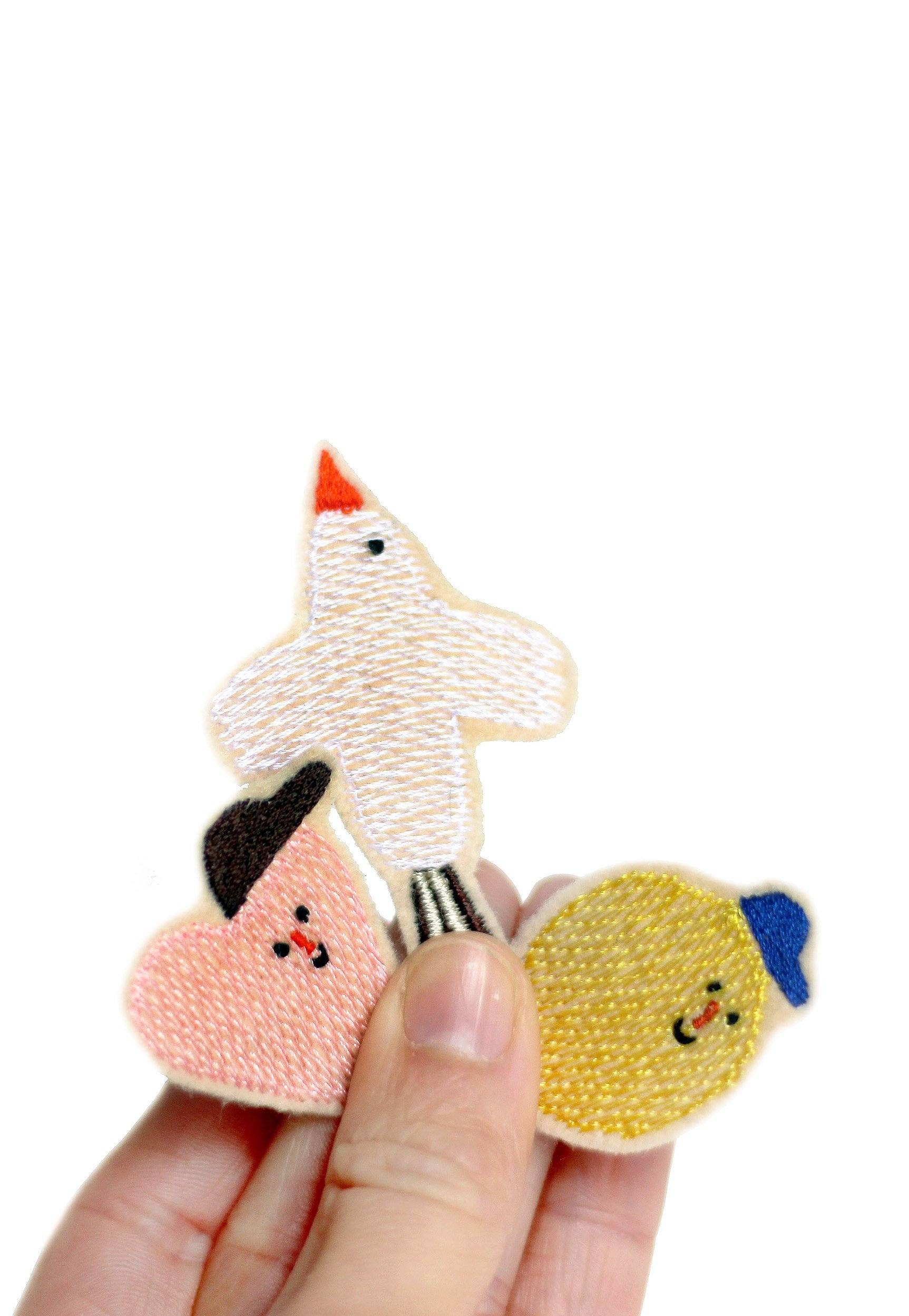 Halfbird Aufnäher SET "Zitrone, Herz, Vogel" | Bügelflicken