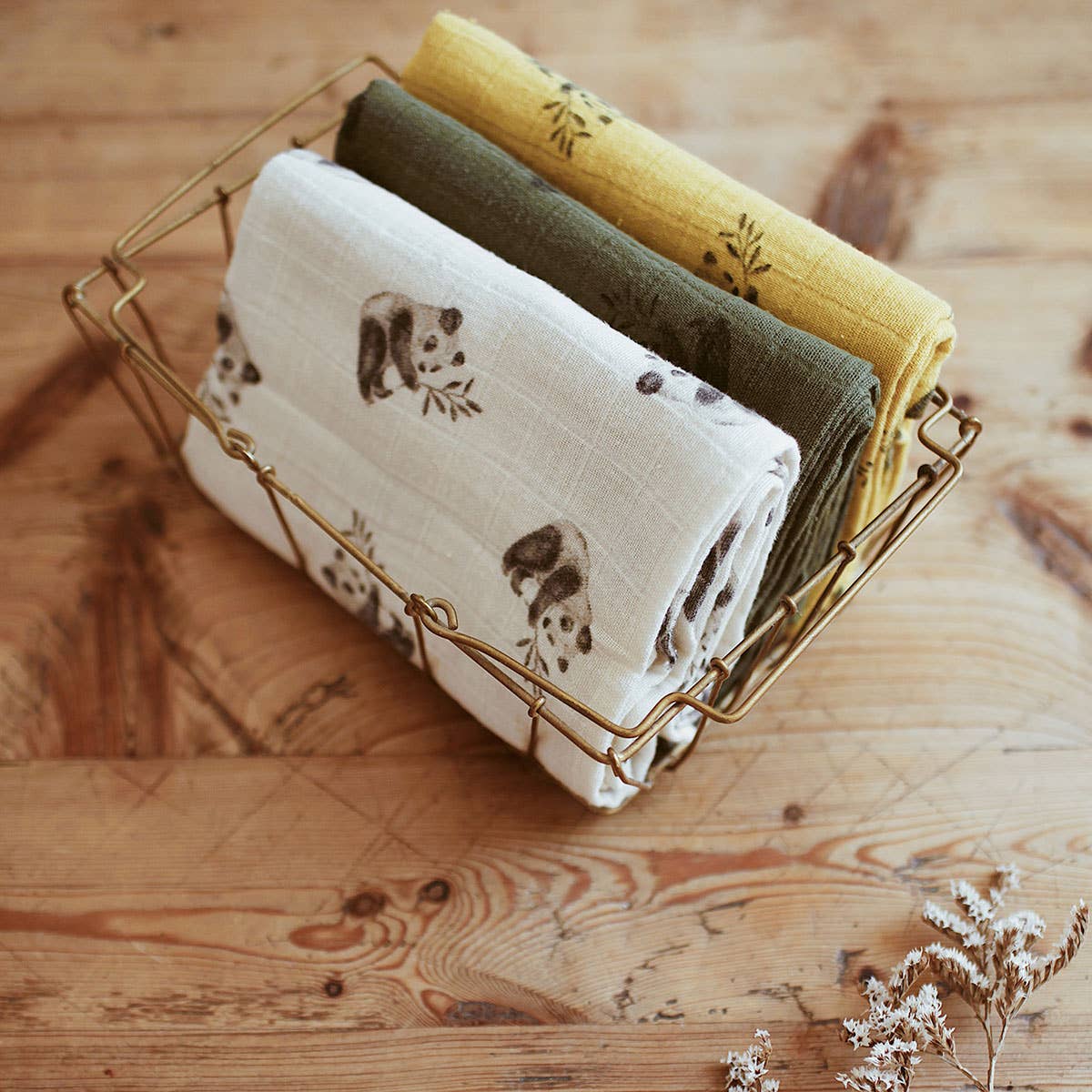 Rose in April Muslin "Bianca" Panda "Natur