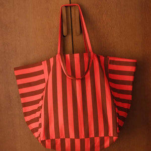 Rose in April "Elisa" Tasche | Tomate / Braun Streifen