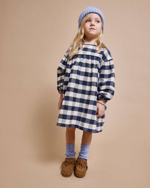 Búho "Gingham" Kleid  | Navy
