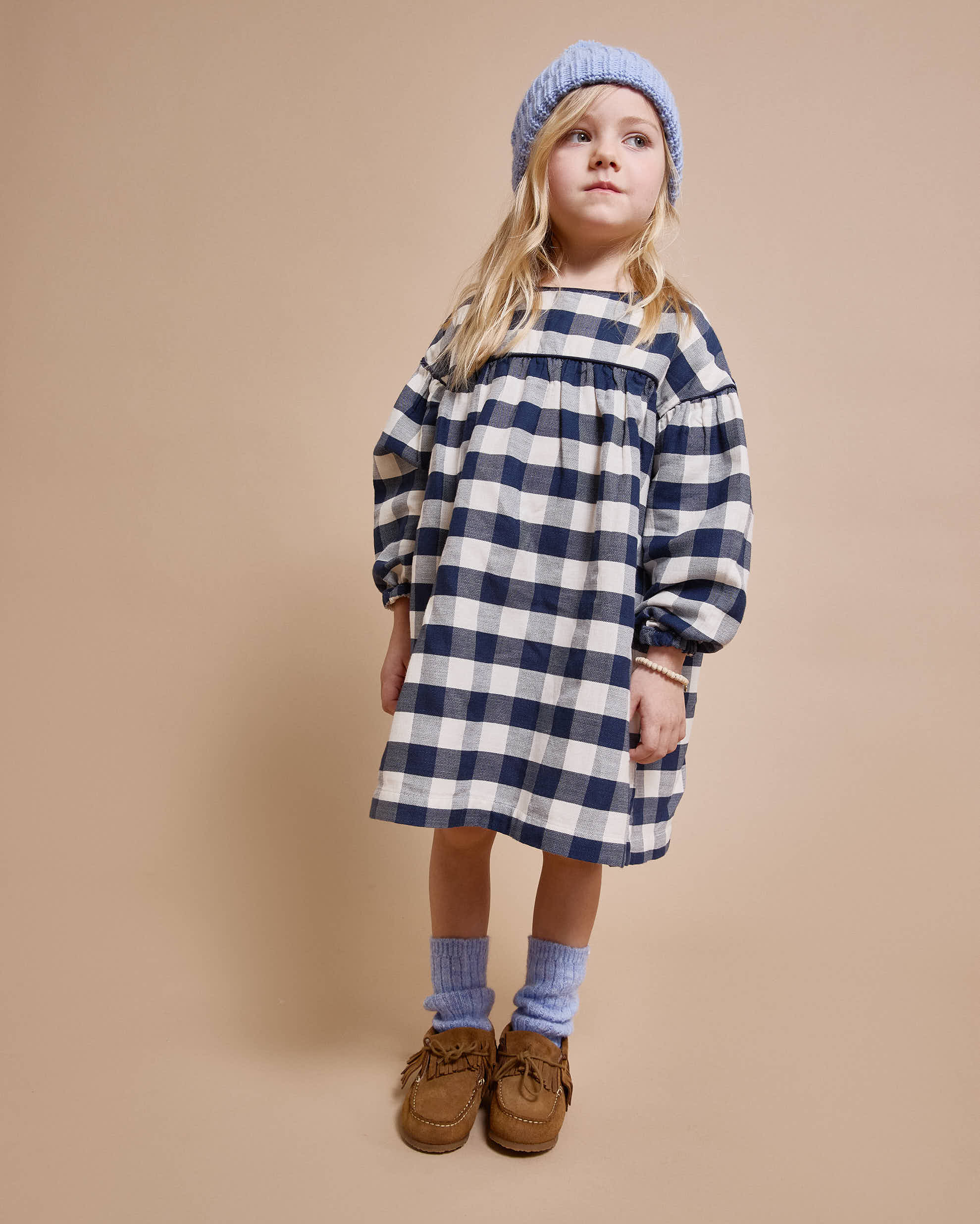 Búho "Gingham" Kleid  | Navy