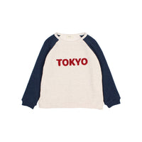Búho Waffelstrick-Sweatshirt mit Tokyo-Stickerei und Raglanärmeln