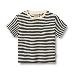 Wheat 2 Rib T-Shirt "Fabian" Navy Stripe