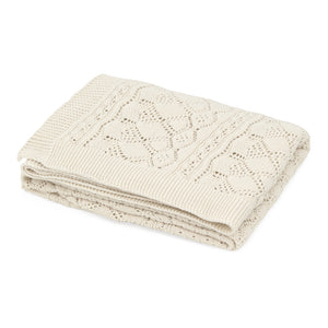 Cam Cam Pointelle Strick Babydecke | Off White