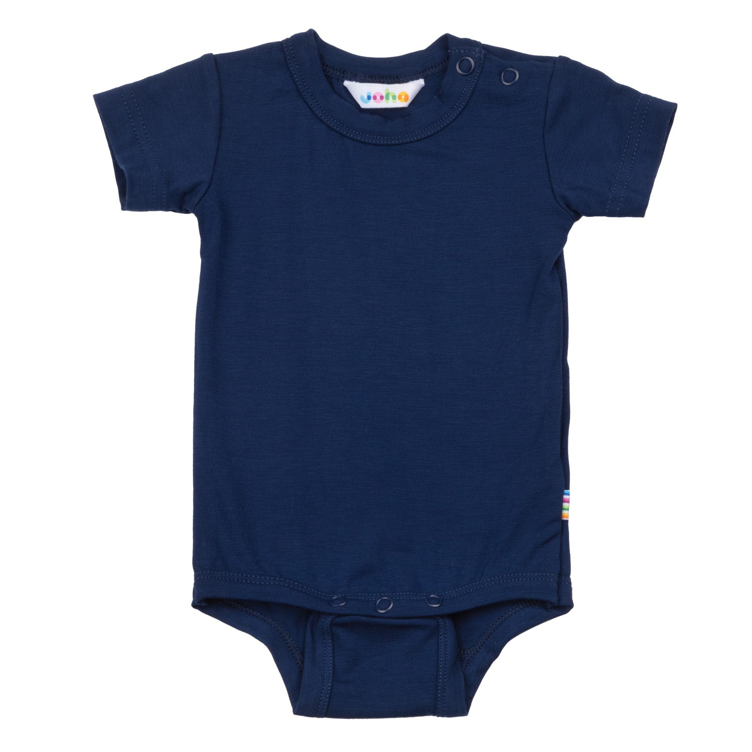 Joha Kurzarm-Babybody aus Bio-Bambus in Navy – weicher, atmungsaktiver Body für Babys mit sensibler Haut.