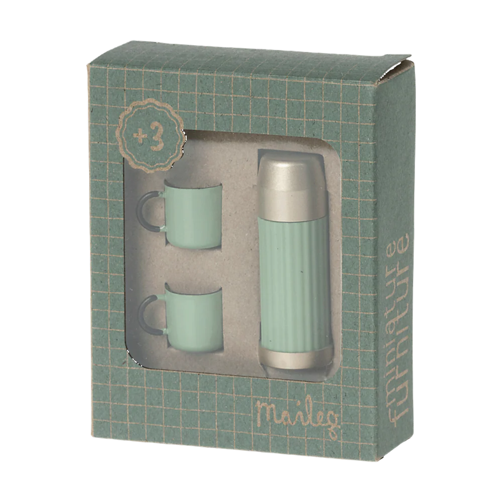 Maileg Thermoskanne und Tassen Maus | Mint