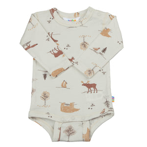 Joha "Langarm Body" Merinowolle | Beige Print