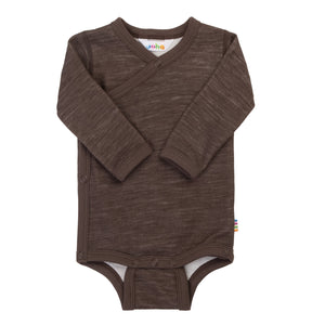 Joha Baby Wickelbody Merinowolle Bambus | Dunkelbraun