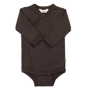 Joha Baby Wickelbody Merinowolle Seide | Dunkelbraun
