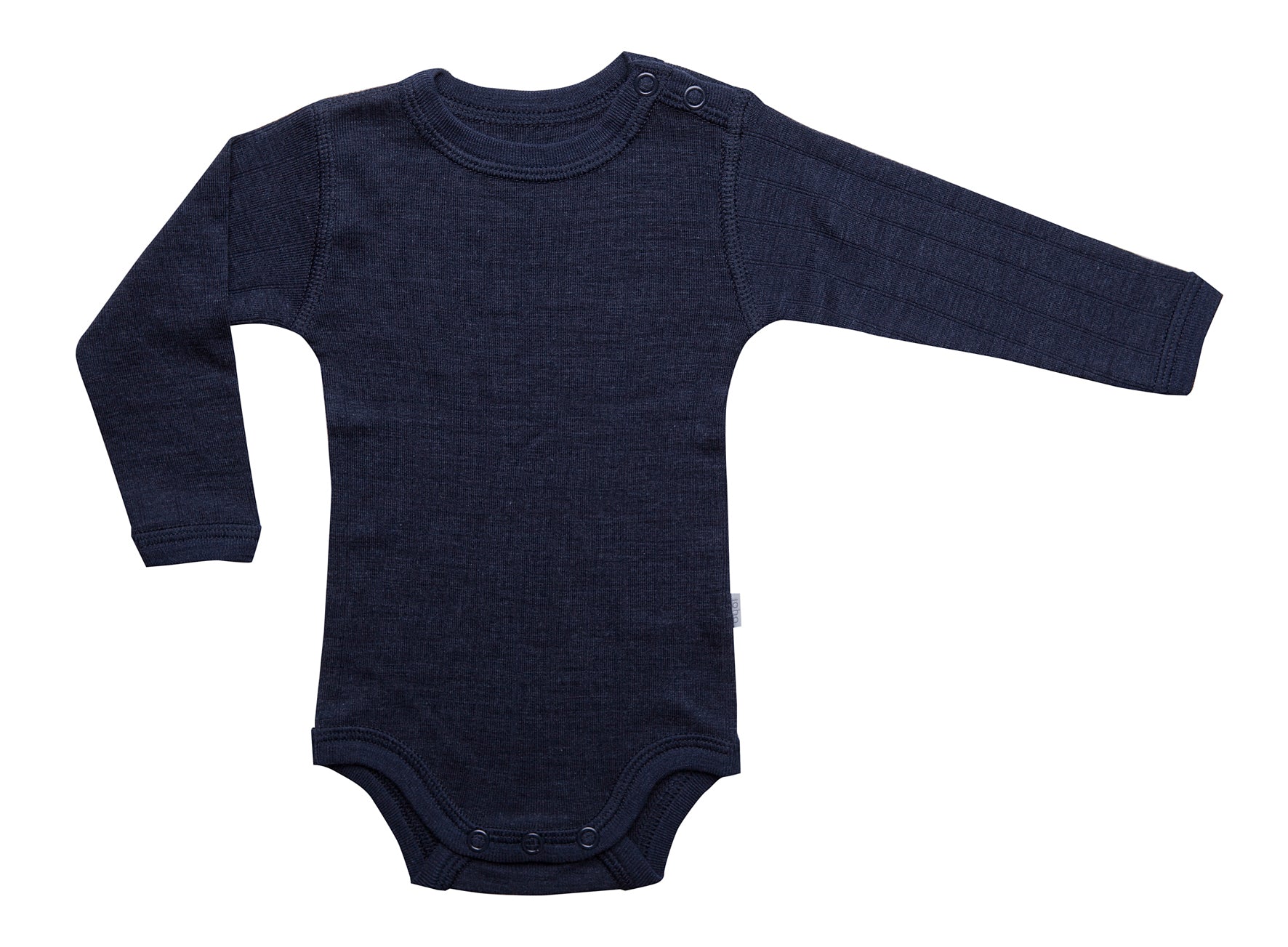 Joha Langarm-Body in Navy aus Wolle-Seide – weich, anschmiegsam und temperaturregulierend, perfekt für Babys mit sensibler Haut.