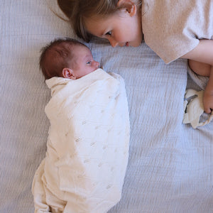 Cam Cam Babydecke Muslin | Classic Stripes Blue