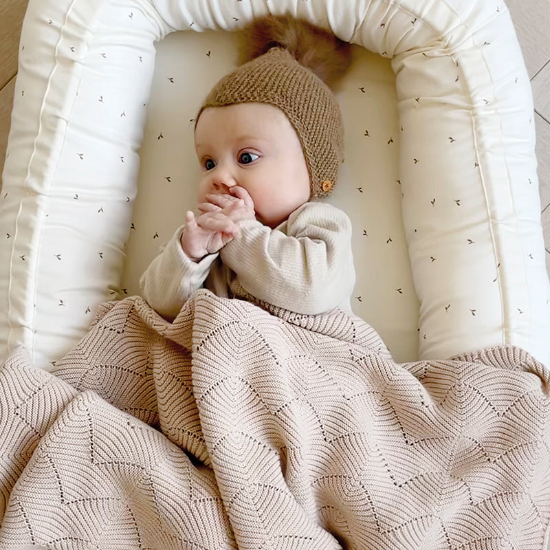 Cam Cam Strickdecke Jakobsmuschel | Almond