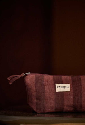 Trousse de toilette en coton avec rayures Saint-Honoré : Rayures Saint-Honoré