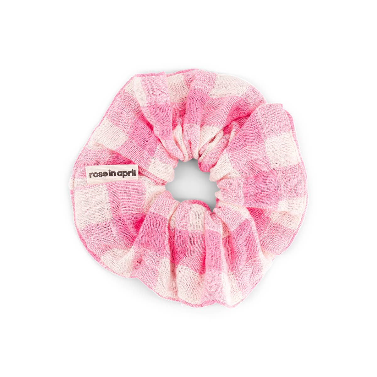 Rose in April Scrunchie "Chouchou" Ecru Neonpink