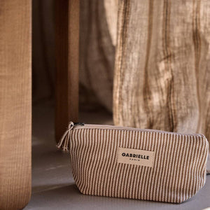 Trousse de toilette Gabrielle Paris | Rayures argile