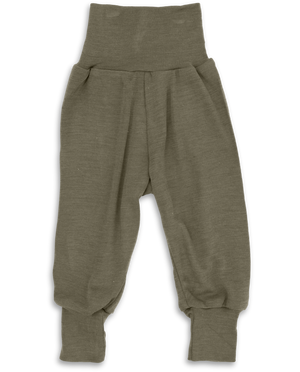 „Engel Natur Baby Wollfleece Hose in Olive – weiche Babyhose aus Merinowolle mit elastischem Bund, GOTS-zertifiziert & nachhaltig produziert in Deutschland“