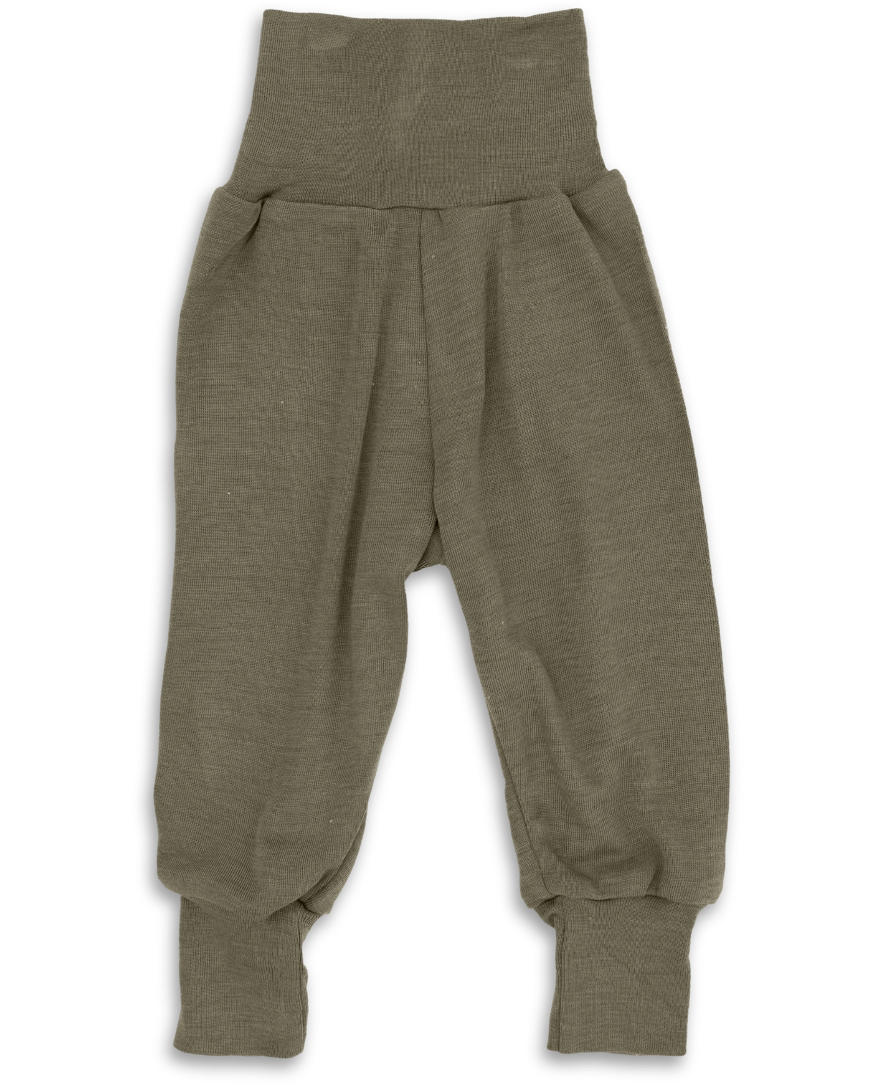 „Engel Natur Baby Wollfleece Hose in Olive – weiche Babyhose aus Merinowolle mit elastischem Bund, GOTS-zertifiziert & nachhaltig produziert in Deutschland“