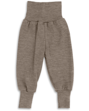 „Engel Natur Baby Wollfleece Hose in Walnuss Melange – weiche Hose aus 100 % Merinowolle mit elastischem Bund, nachhaltig hergestellt in Deutschland“