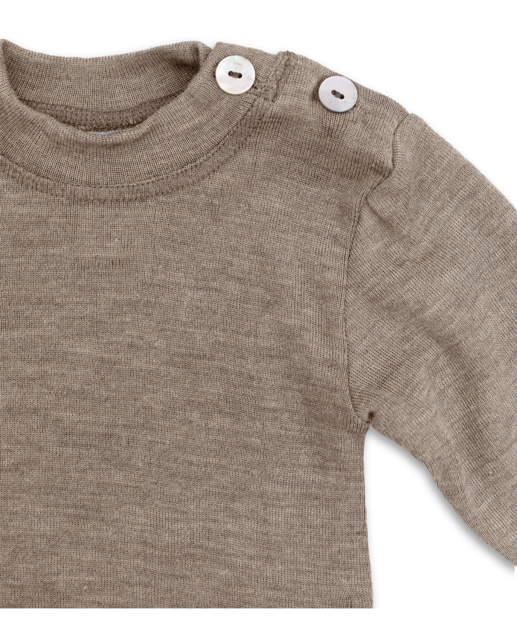 Engel Langarm Shirt Merinowolle-Seide |  Walnuss