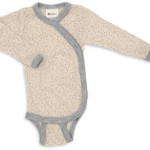 Engel Baby-Wickelbody, langarm, GOTS in Natur (bedruckt)