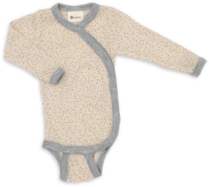 Engel Baby-Wickelbody, langarm, GOTS in Natur (bedruckt)